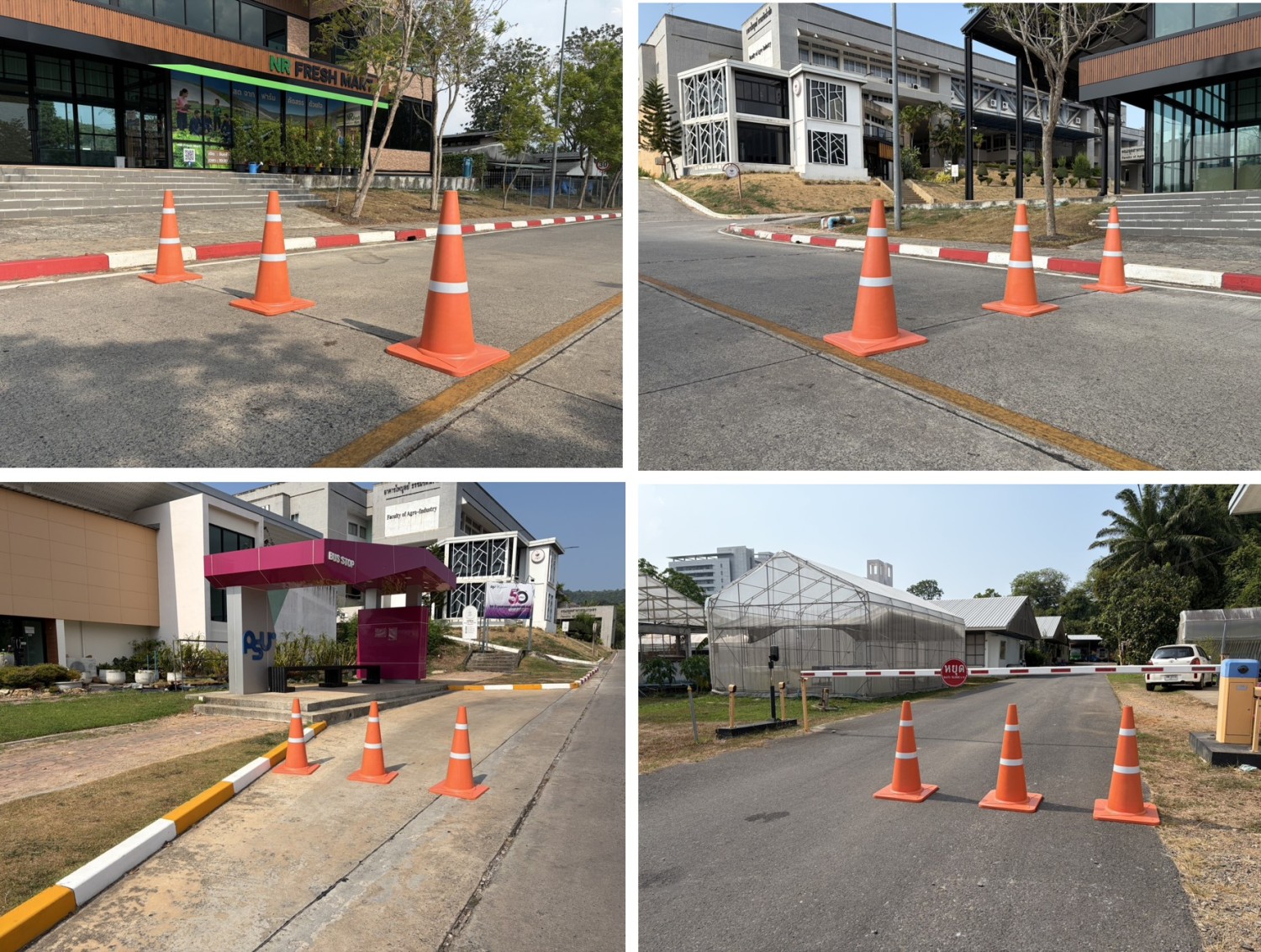 กรวยจราจรจากวัสดุยางธรรมชาติเทอร์โมพลาสติก