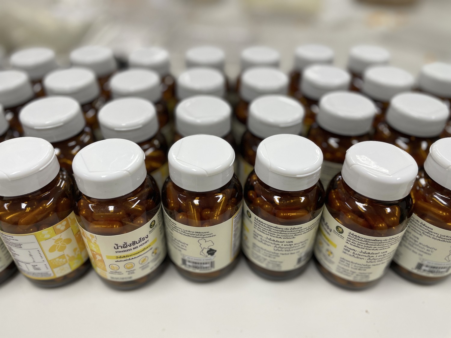 กรรมวิธีการแปรรูปน้ำผึ้งผงบรรจุแคปซูล