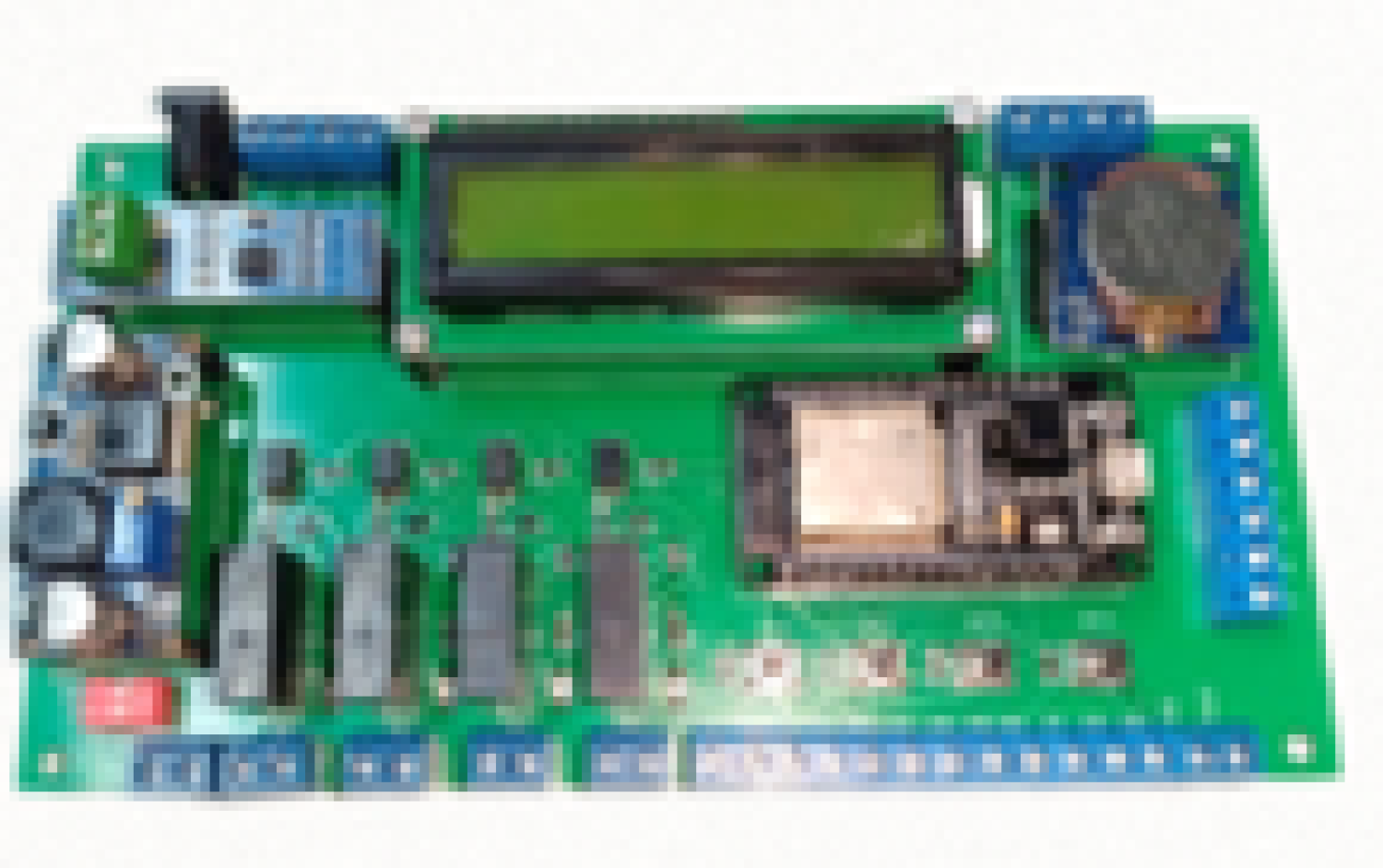 อุปกรณ์ควบคุมระบบอัจฉริยะ (น้ำ อุณหภูมิ ความชื้น และความเข้มแสง) ในแปลงปลูก